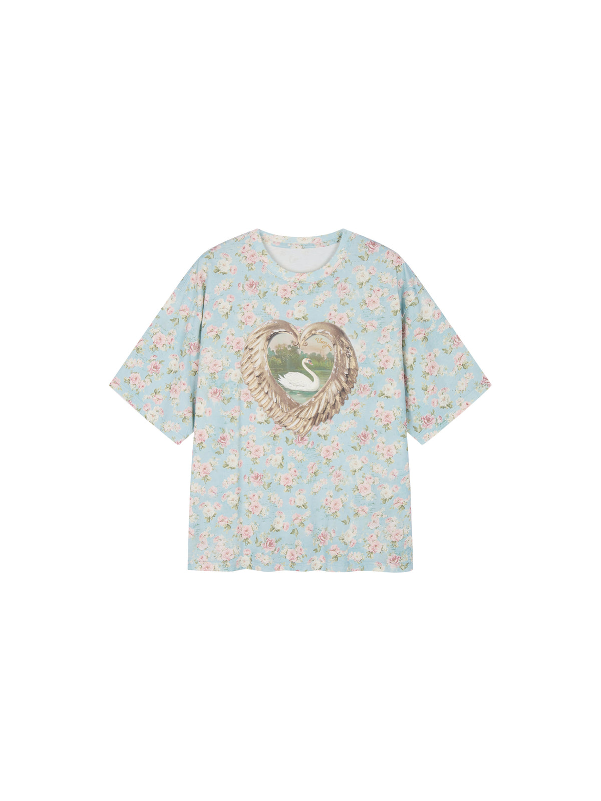 Swan Graphic Print Cotton T-shirt