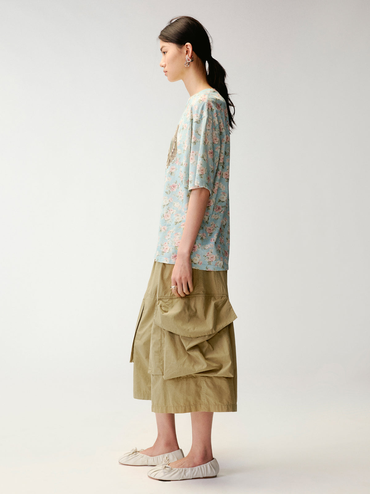 Swan Graphic Print Cotton T-shirt