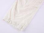 Eyelet Cutout Floral Parachute Pants