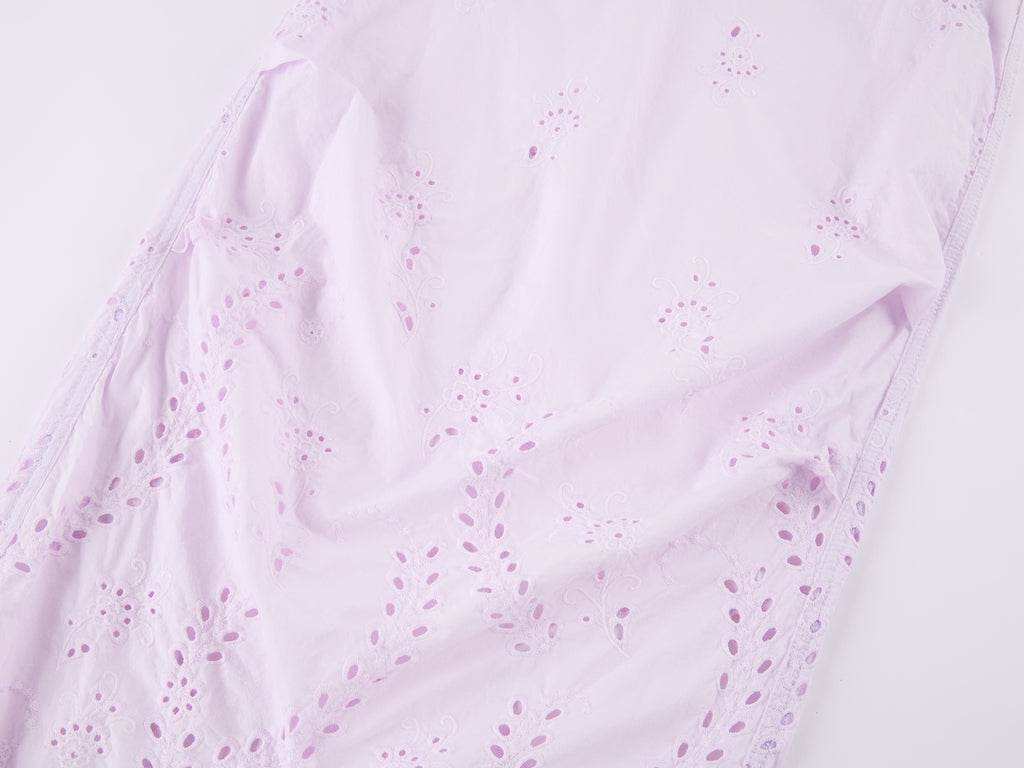 Eyelet Cutout Floral Parachute Pants