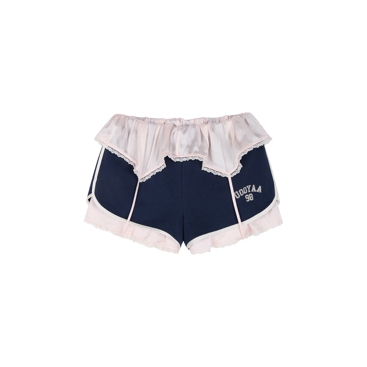 Blockette Satin Tank Top with Layered Sporty Shorts