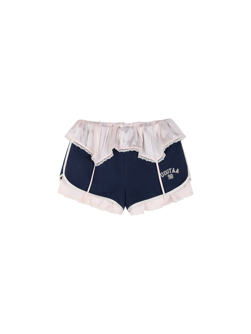 Blockette Satin Tank Top with Layered Sporty Shorts