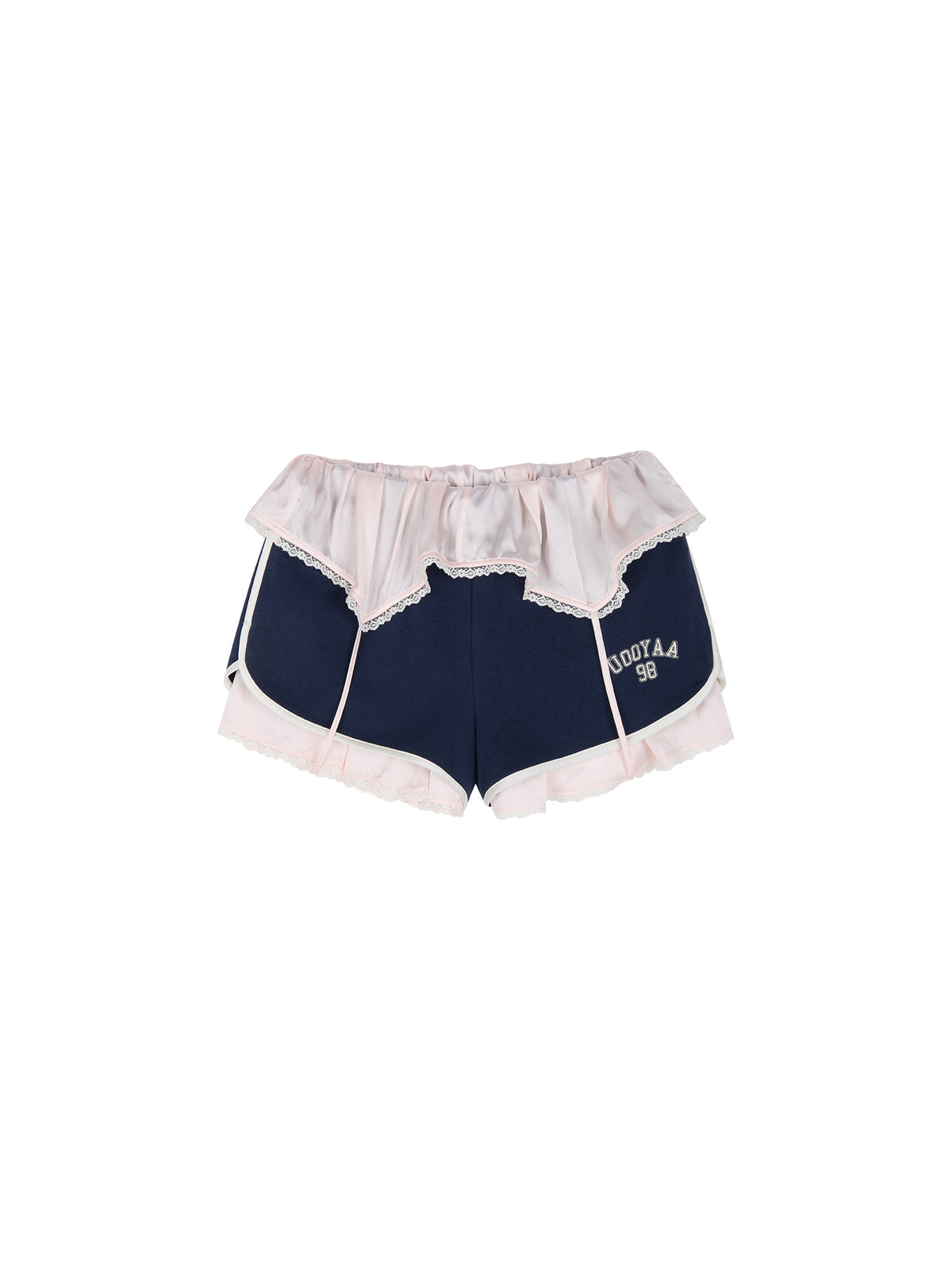 Blockette Satin Tank Top with Layered Sporty Shorts
