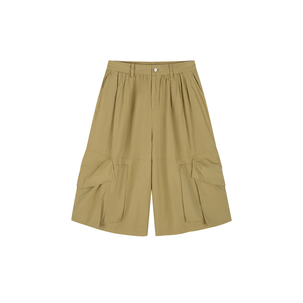 Multi-Pockets Knee-Length Cargo Shorts