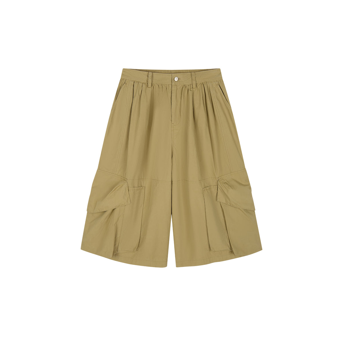 Multi-Pockets Knee-Length Cargo Shorts