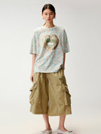 Multi-Pockets Knee-Length Cargo Shorts