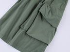 Multi-Pockets Knee-Length Cargo Shorts