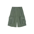 Multi-Pockets Knee-Length Cargo Shorts