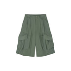 Multi-Pockets Knee-Length Cargo Shorts