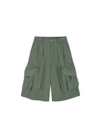 Multi-Pockets Knee-Length Cargo Shorts