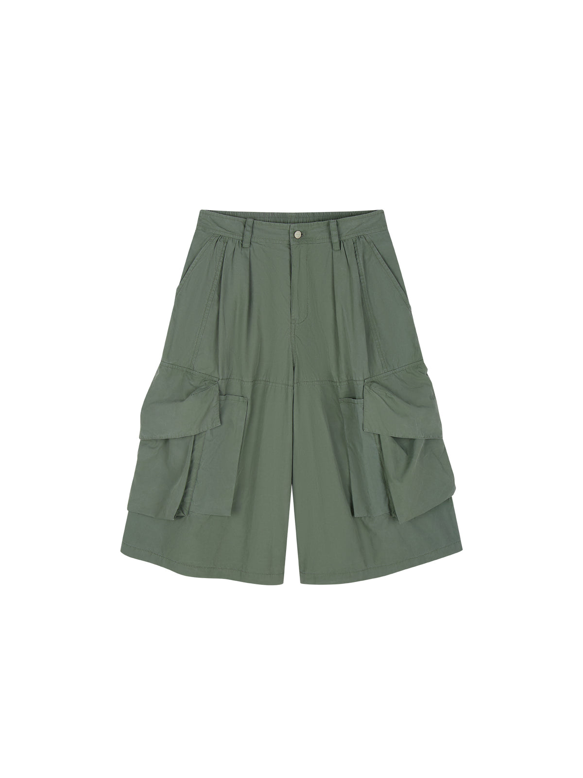 Multi-Pockets Knee-Length Cargo Shorts