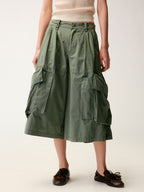 Multi-Pockets Knee-Length Cargo Shorts