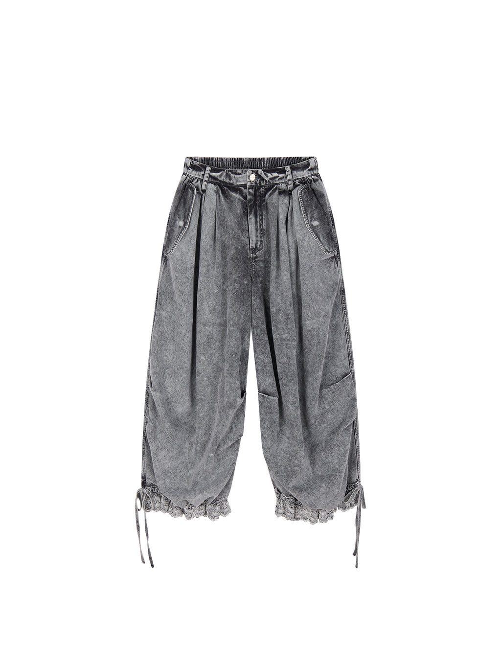Pleated Cropped Cargo Pants