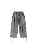 Pleated Cropped Cargo Pants