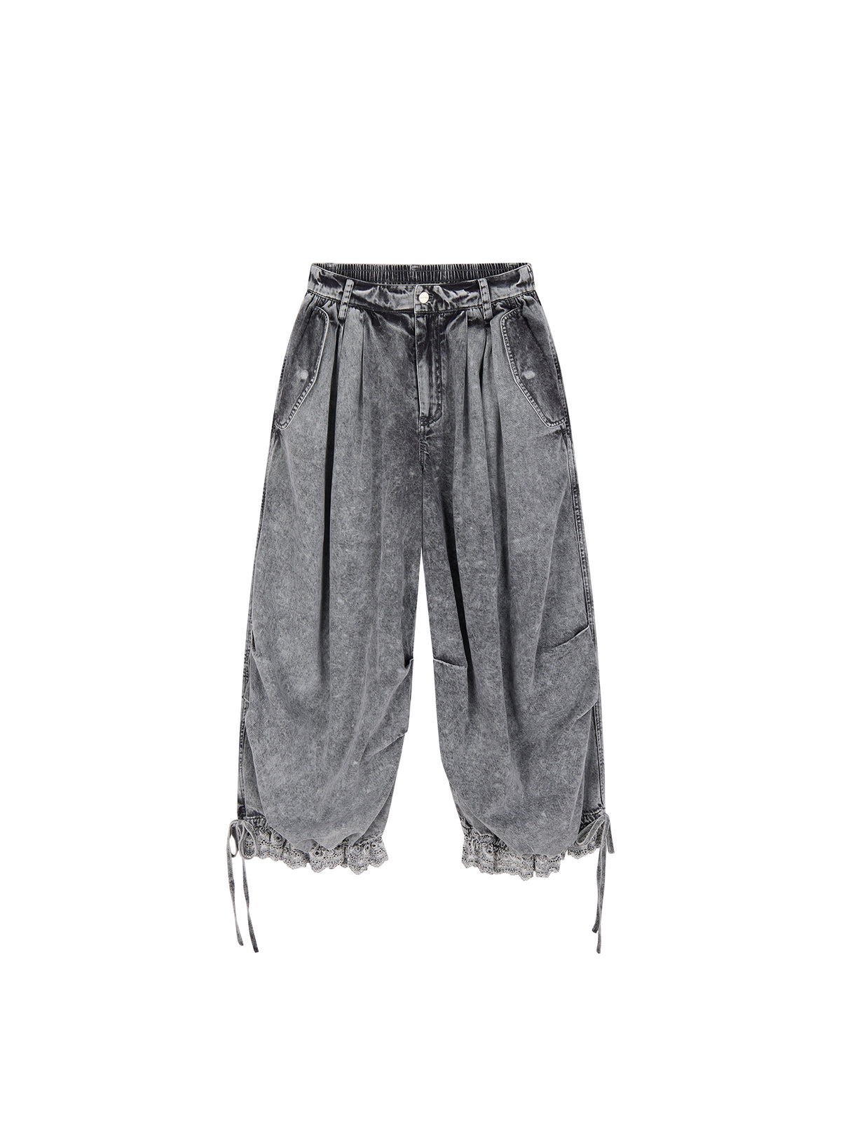 Pleated Cropped Cargo Pants