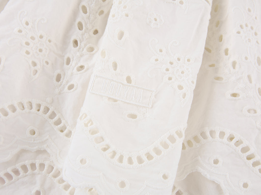 Eyelet Cutout Floral Mini Skirt