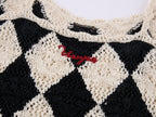 Checkerboard Knit Camisole Top