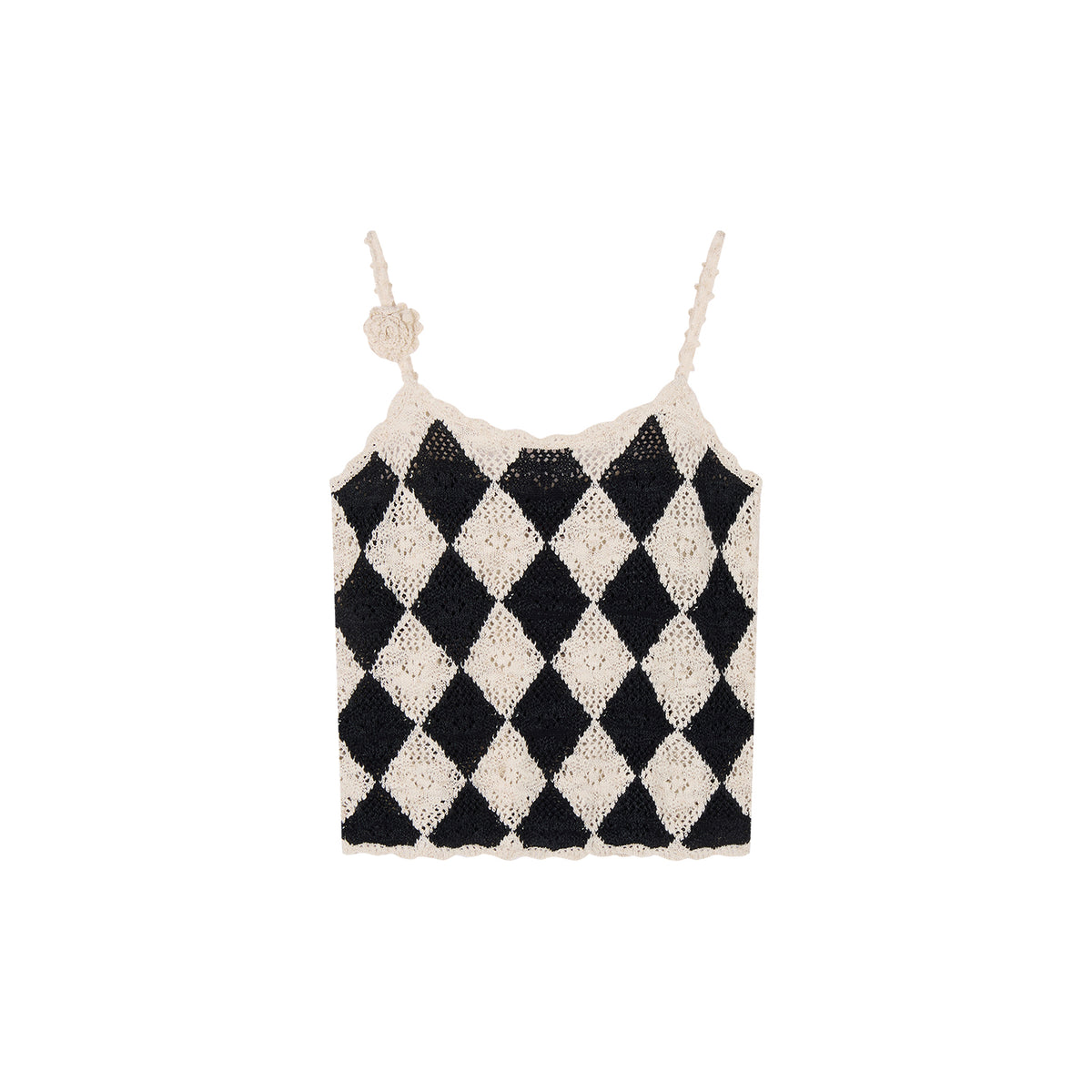 Checkerboard Knit Camisole Top