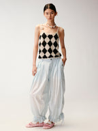 Checkerboard Knit Camisole Top