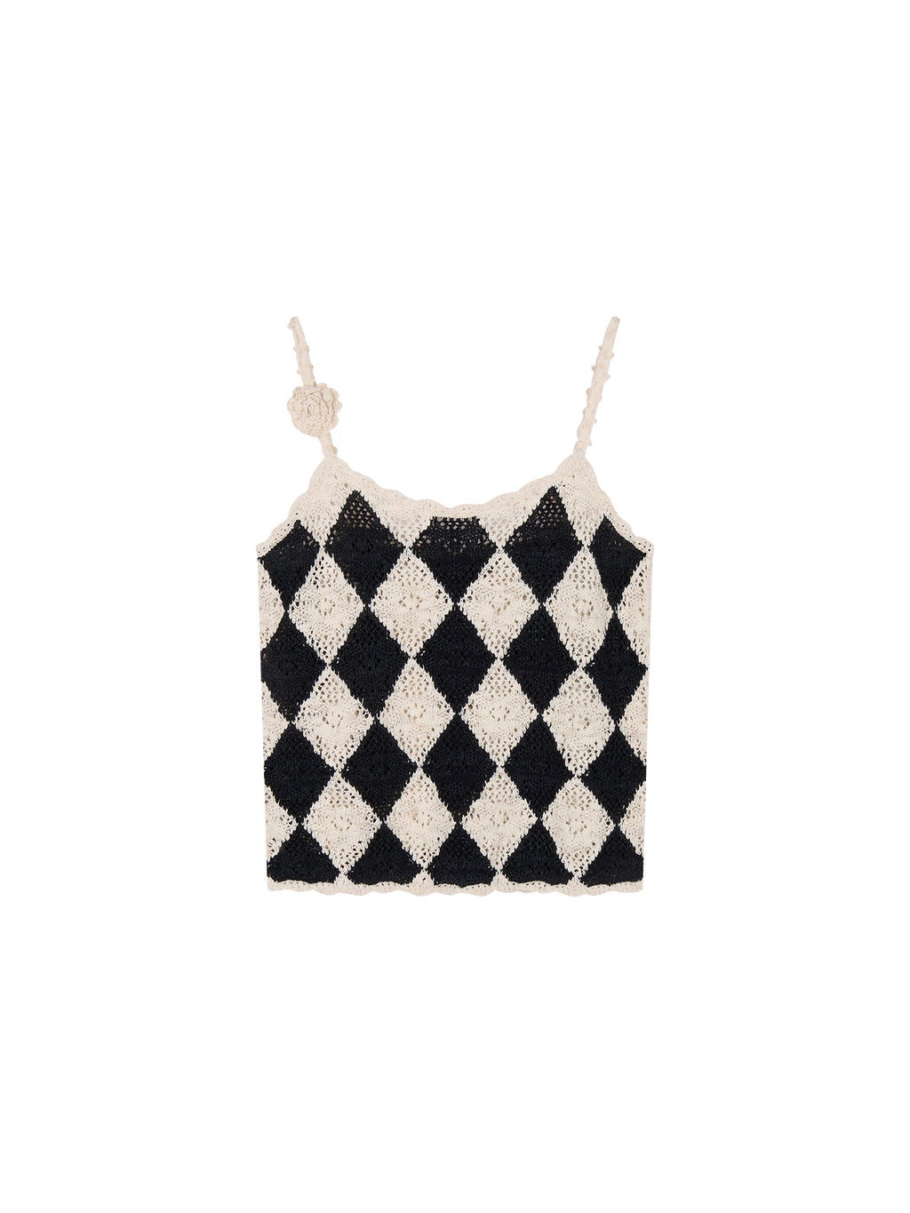 Checkerboard Knit Camisole Top