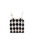Checkerboard Knit Camisole Top