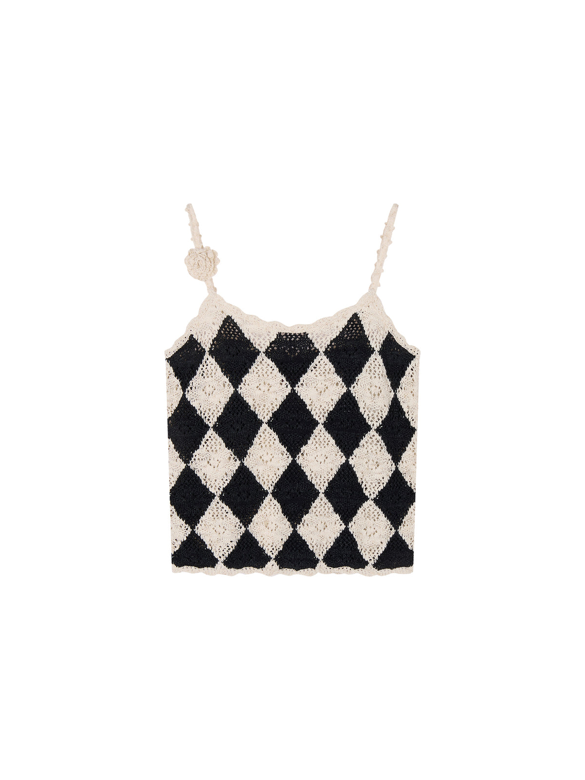 Checkerboard Knit Camisole Top
