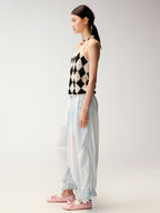 Checkerboard Knit Camisole Top
