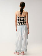 Checkerboard Knit Camisole Top