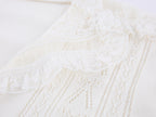 Lace Sailor Collar Cable-Knit T-shirt