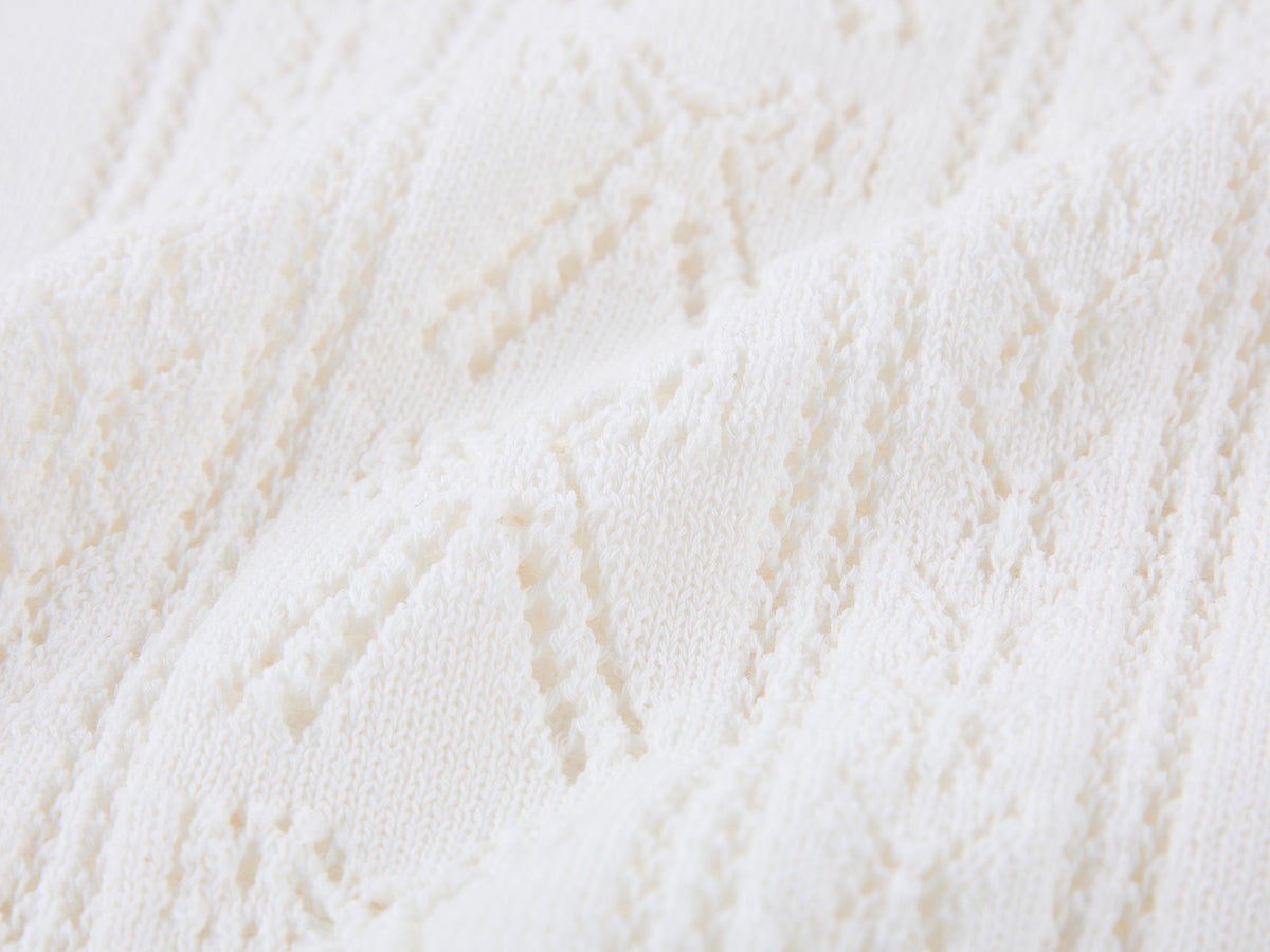 Lace Sailor Collar Cable-Knit T-shirt