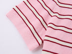 Peter Pan Collar Striped Knit T-shirt