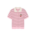 Peter Pan Collar Striped Knit T-shirt