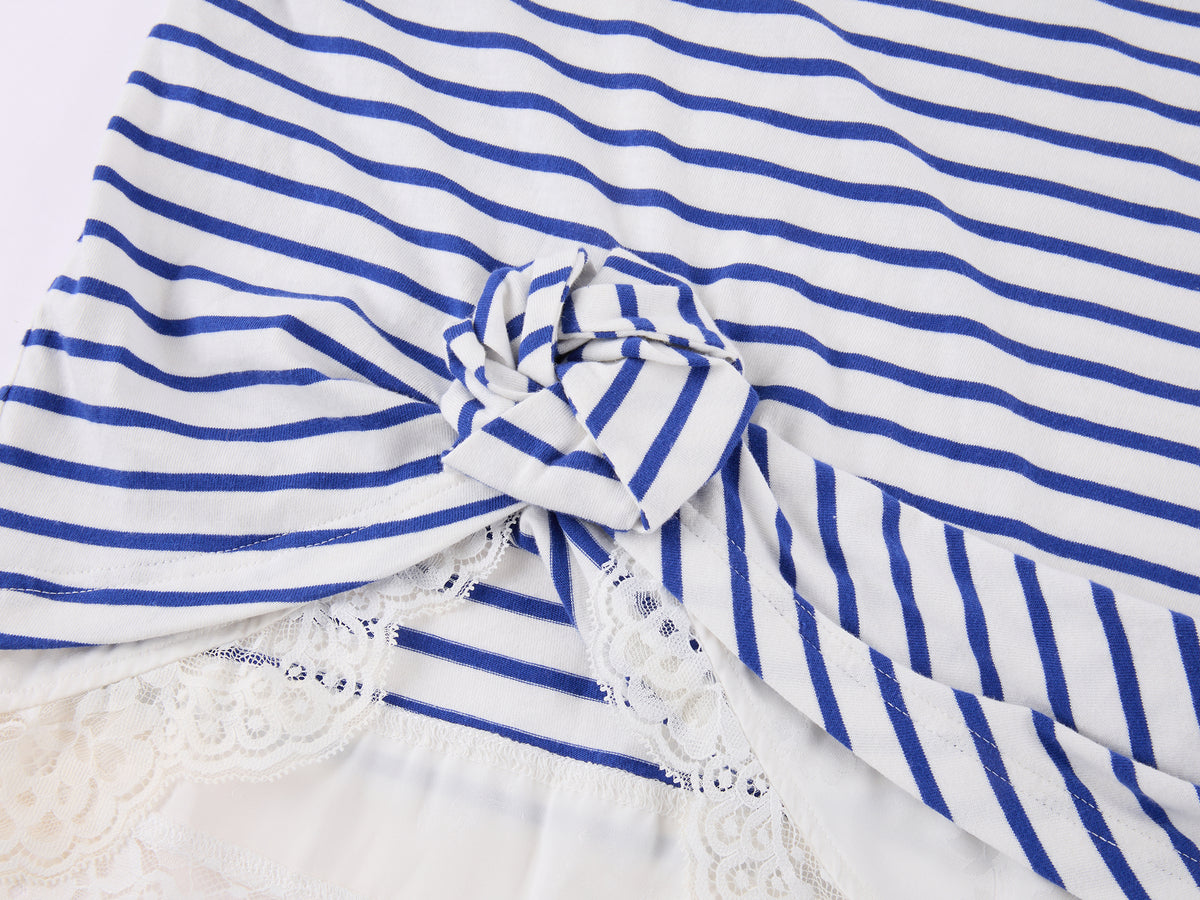 Lace Cami Striped Off-shoulder T-shirt