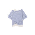 Lace Cami Striped Off-shoulder T-shirt
