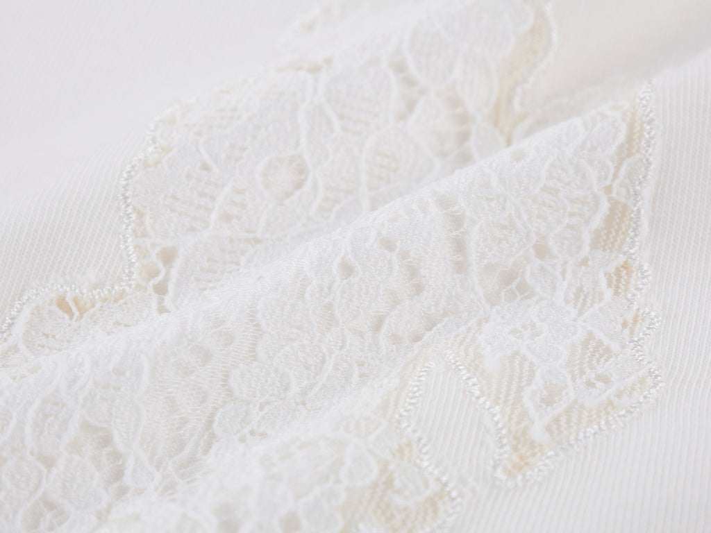 Lace Distressed Flocked T-shirt