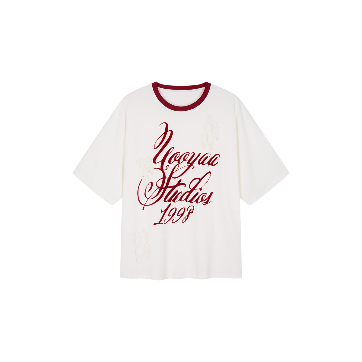 Lace Distressed Flocked T-shirt