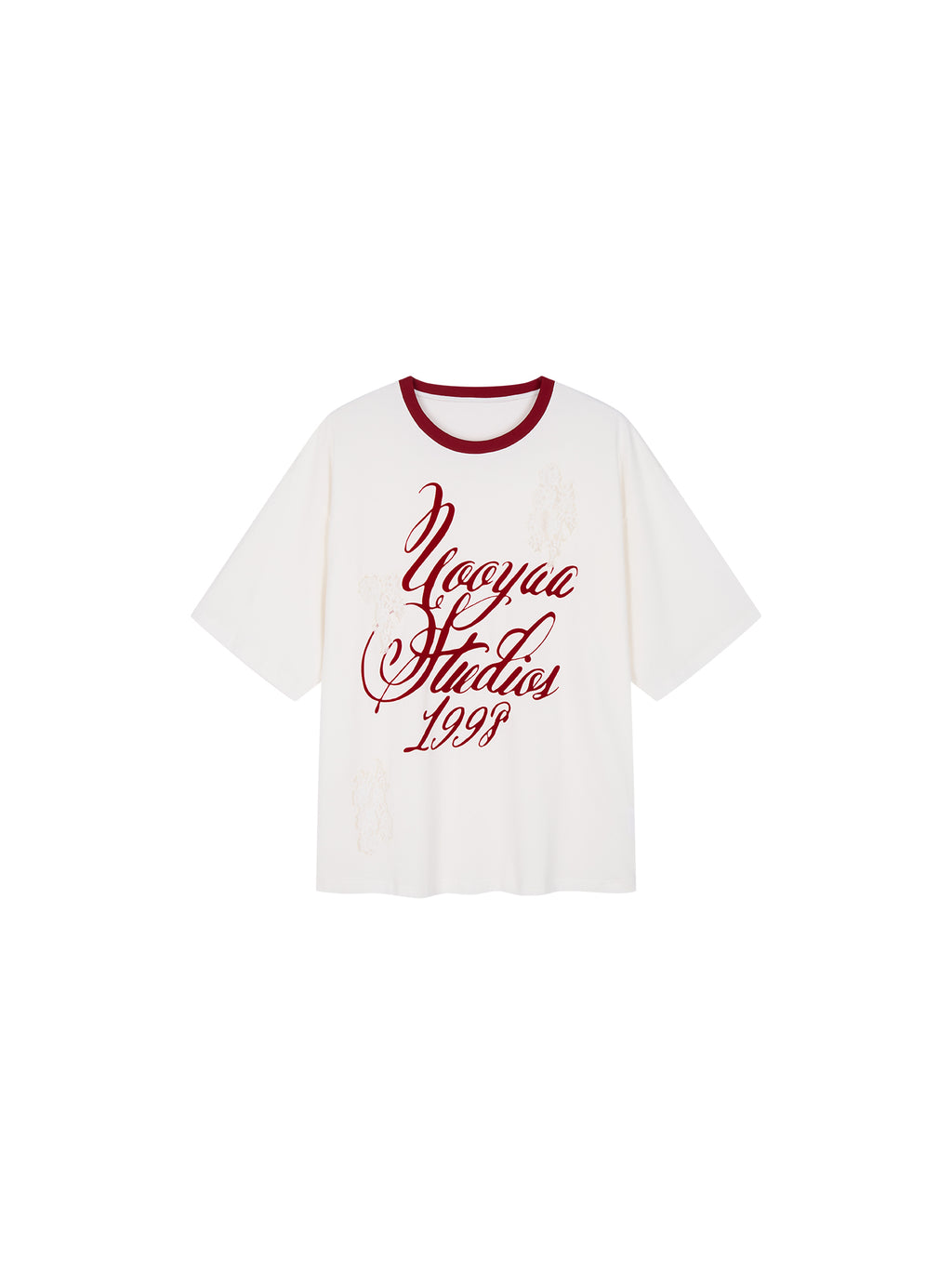 Lace Distressed Flocked T-shirt