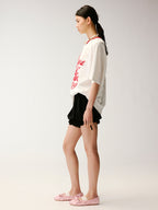 Lace Distressed Flocked T-shirt