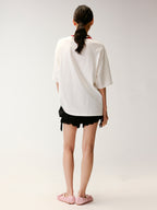 Lace Distressed Flocked T-shirt