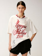 Lace Distressed Flocked T-shirt