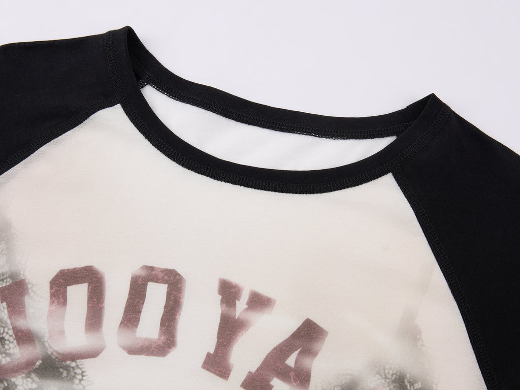 Graphic Illusion Spliced T-shirt