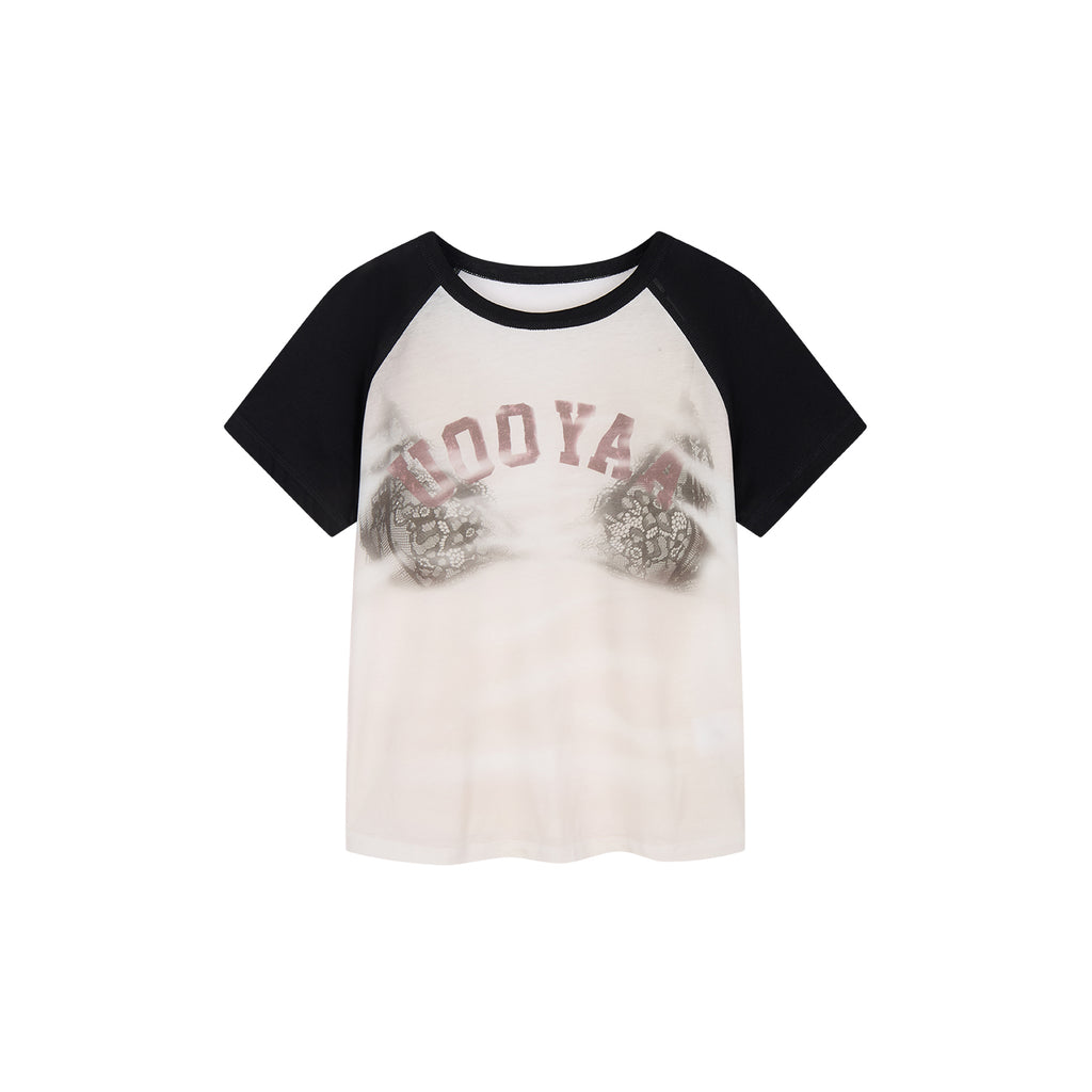 Graphic Illusion Spliced T-shirt