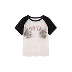 Graphic Illusion Spliced T-shirt