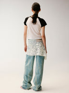 Graphic Illusion Spliced T-shirt