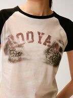 Graphic Illusion Spliced T-shirt