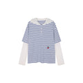 Faux-Layered Lace Patchwork Nautical T-shirt