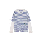 Faux-Layered Lace Patchwork Nautical T-shirt