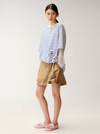 Faux-Layered Lace Patchwork Nautical T-shirt