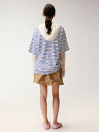 Faux-Layered Lace Patchwork Nautical T-shirt