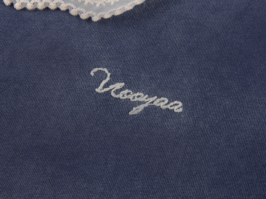 Lace Peter Pan Collar Washed T-shirt